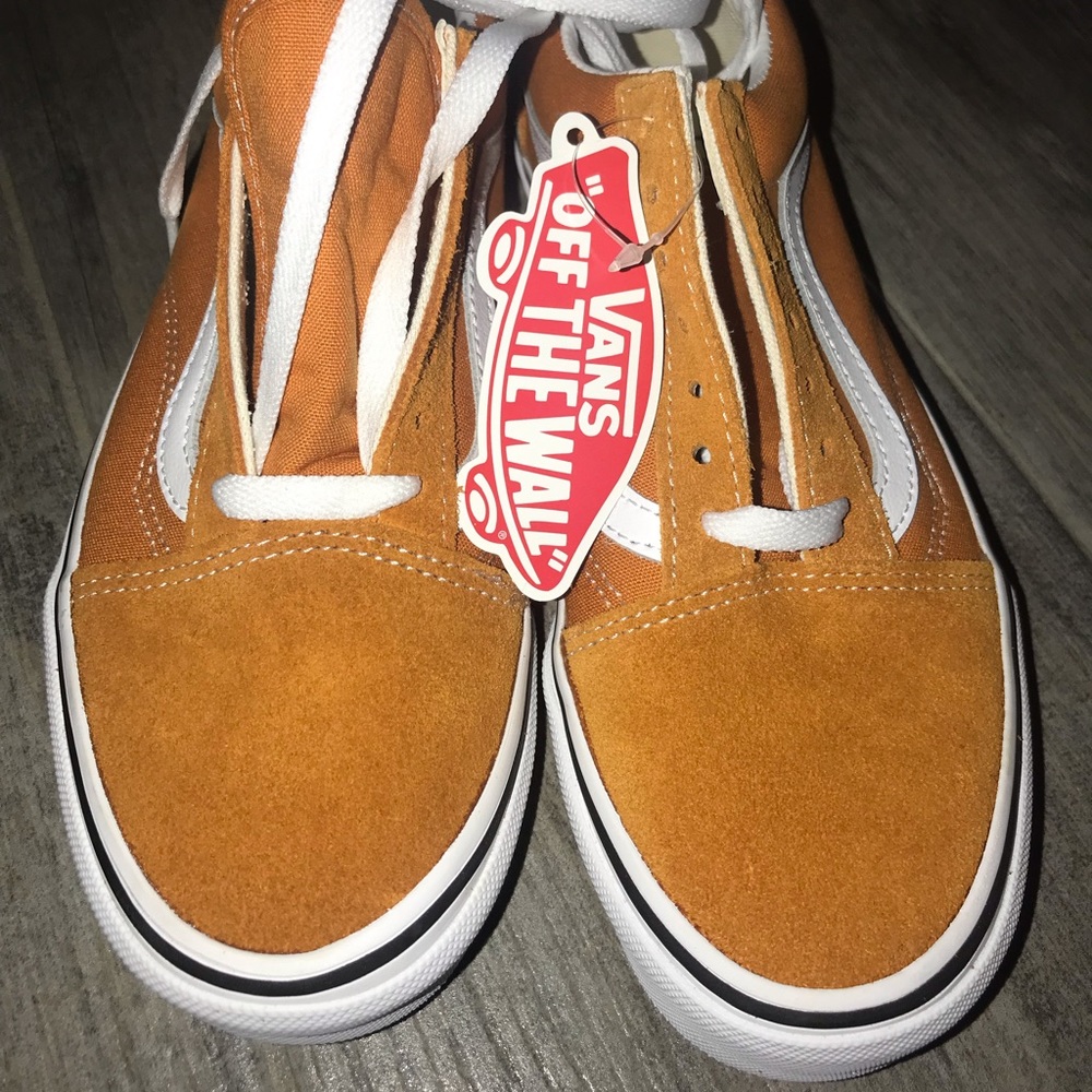 Mustard yellow/orange Vans. New condition. Mens size 5 women’s 6.5
